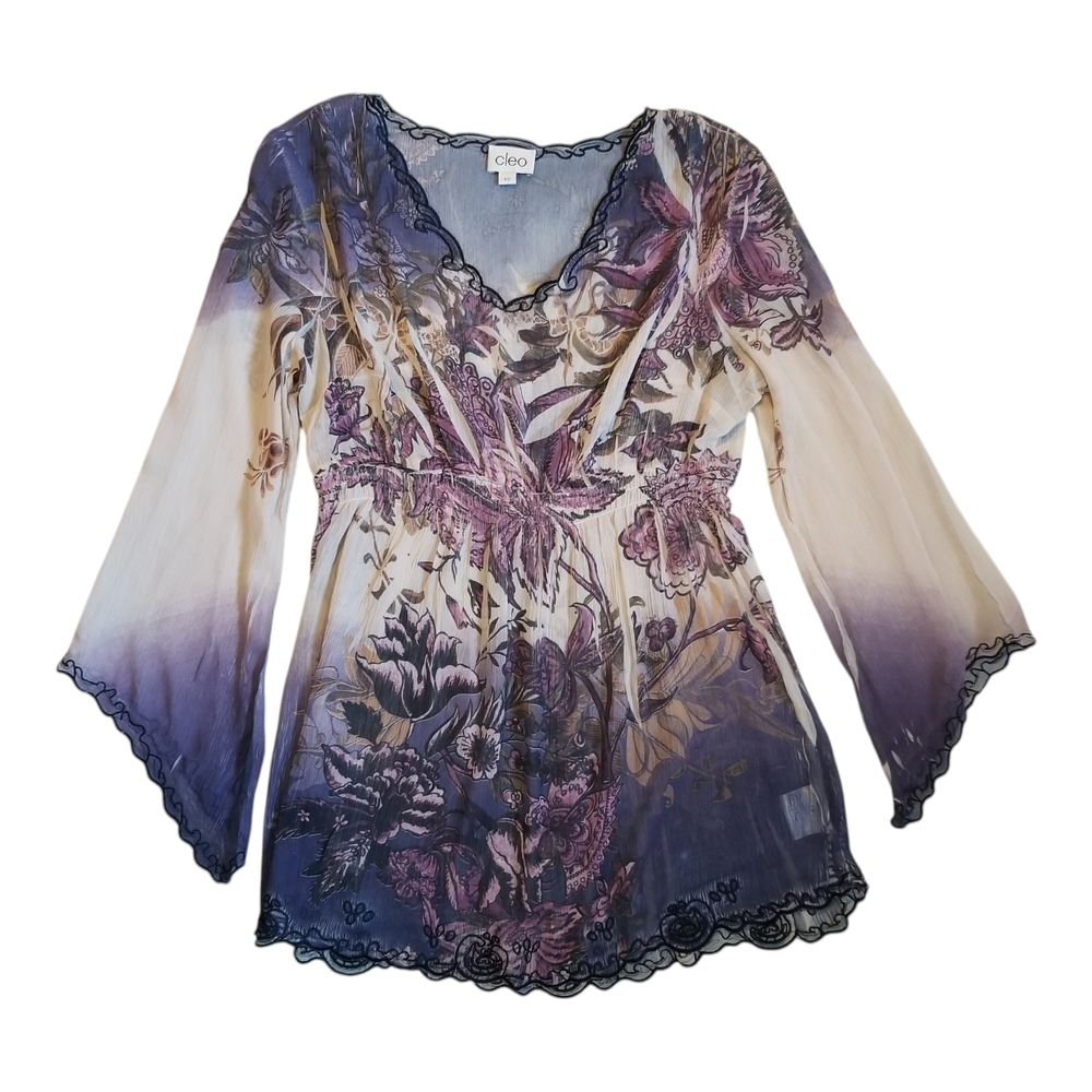 Vintage Cleo Flowy Floral Top - Picture 5 of 6